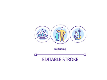 Ice fishing concept icon preview picture