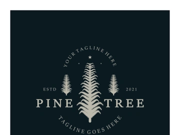 simple pine or fir tree logo,evergreen.for pine forest,adventurers,camping,nature,badges and business.vector preview picture