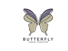 Butterfly Logo Design, Beautiful Flying Animal, Company Brand Icon Illustration, Screen Printing, Salon