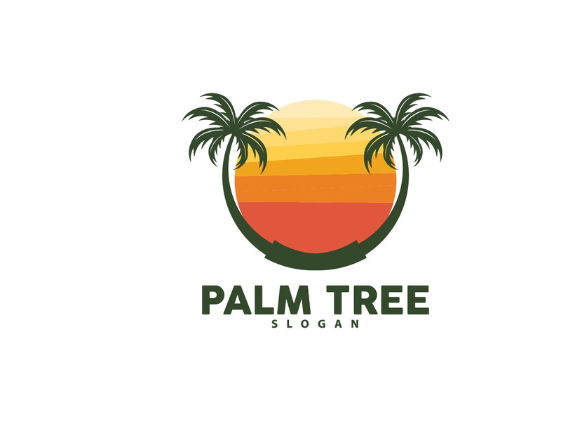Palm Tree Logo, Beach Vector, Summer Design