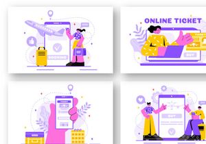 18 Online Travel Ticket Illustration