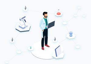 Health Blockchain Platform Isometric Graphic 