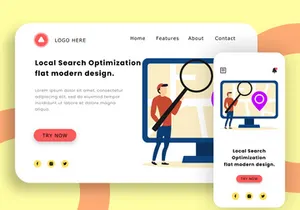 Local Search Optimization flat modern design.