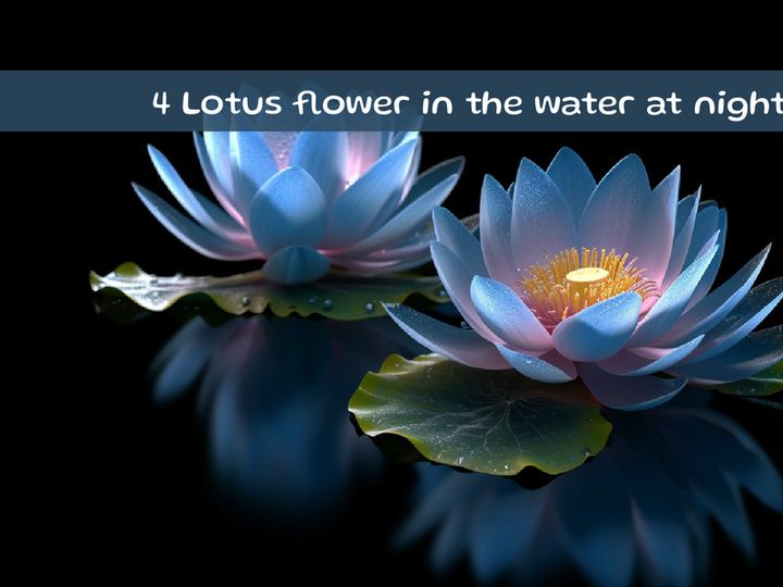 Lotus flower in the water at night