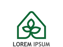 Natural green leaf logo.