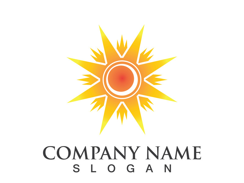 Creative sun concept logo illustration design template