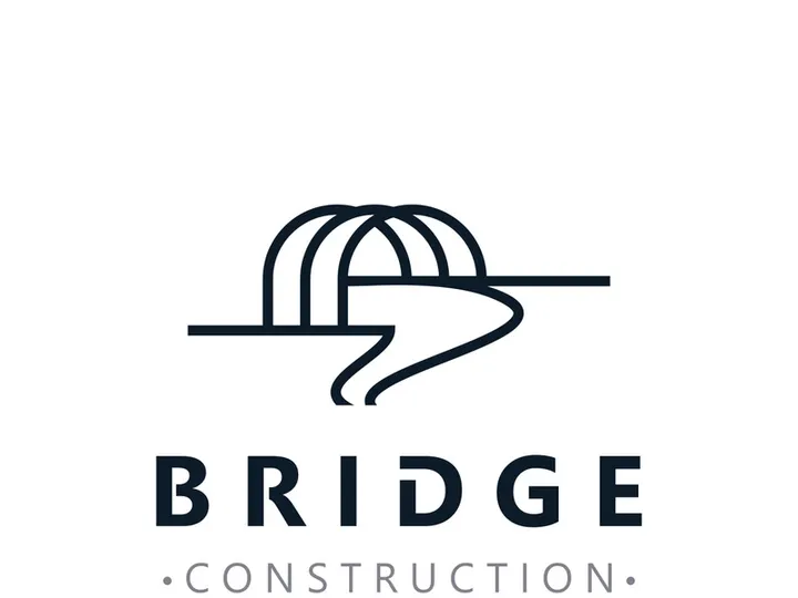 Minimalist Bridge logo suitable for building and construction workers vector design