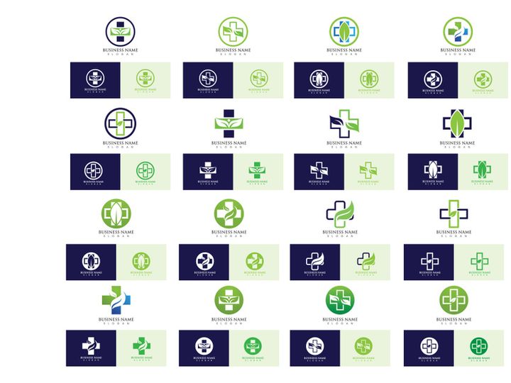 Hospital Medical Cros Green Nature Health Logo