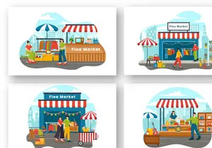 12 Flea Market Illustration