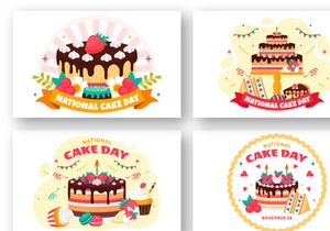 12 National Cake Day Illustration