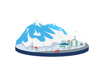 Avalanche in city cartoon vector illustration preview picture