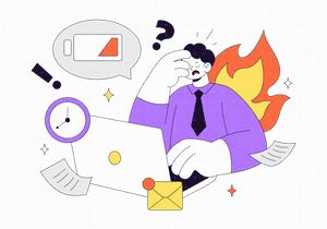 10 Work Burnout Illustration