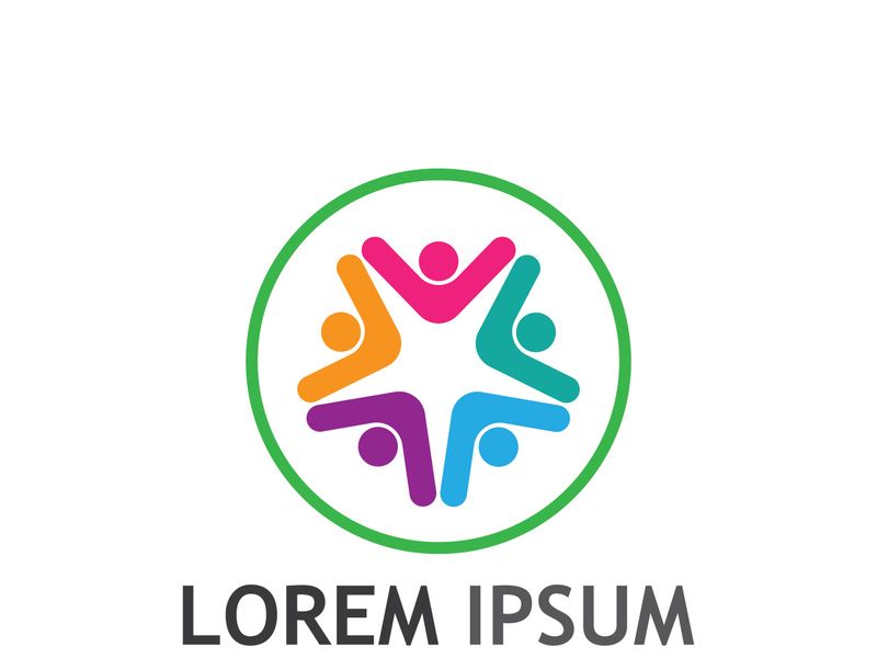 Community of people logo design with creative idea.