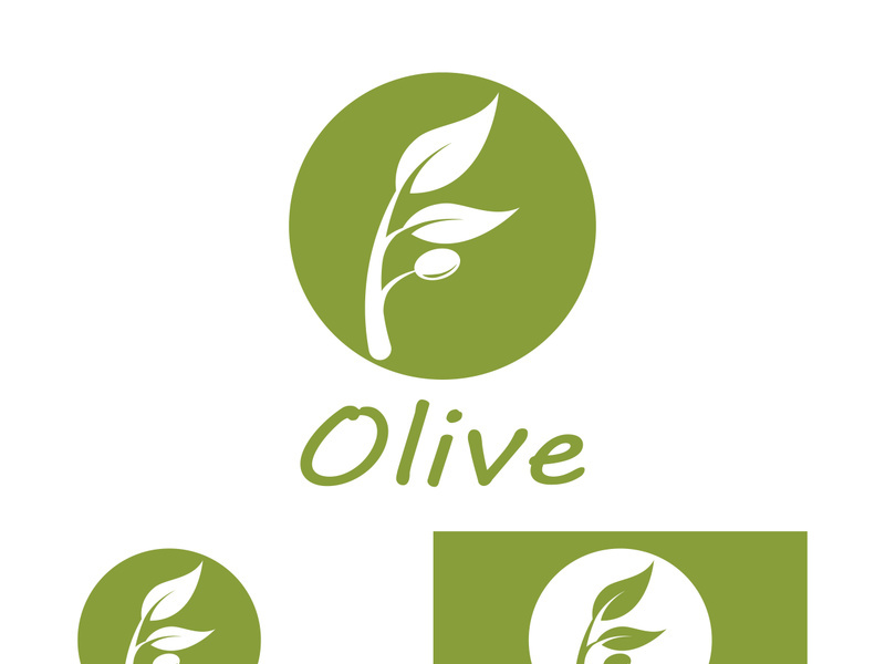 Branched olive fruit logo with creative idea.