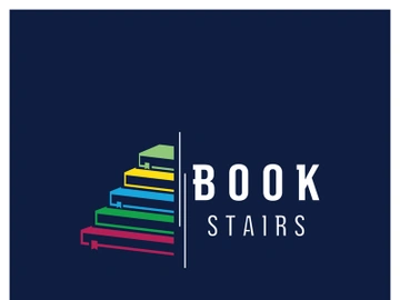 book stairs logo, or library for bookstores, book companies, publishers, encyclopedias, libraries, education, digital books, vectors preview picture