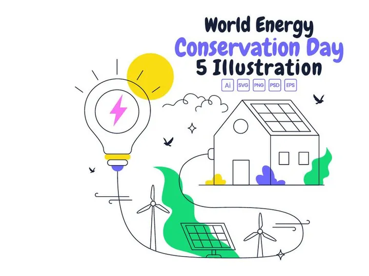 5 Ilustração do Dia Mundial da Conservação de Energia
