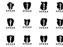 Spear Logo, Hunting Gear Design, Arrow War Weapon, Product Brand Vector