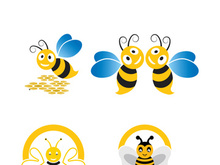 Bee logo vector icon illustration design
