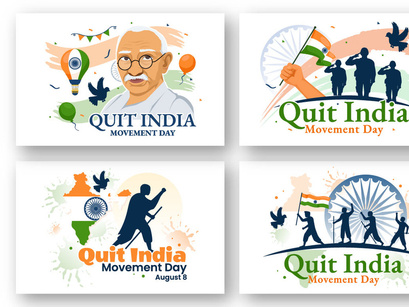 9 Quit India Movement Day Illustration