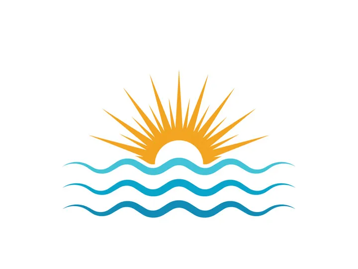 Water wave vector icon illustration