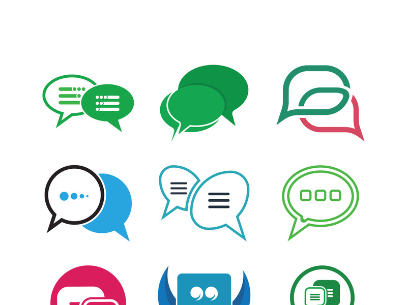 message bubble logo and symbol speech icon illustration