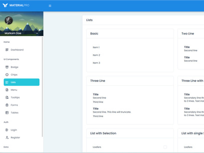 MaterialPro Free Angular Admin Dashboard Template