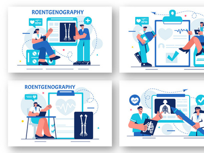 18 Roentgenography Vector Illustration