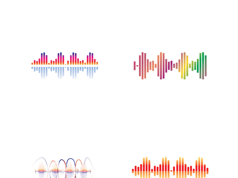 Sound waves vector illustration design template