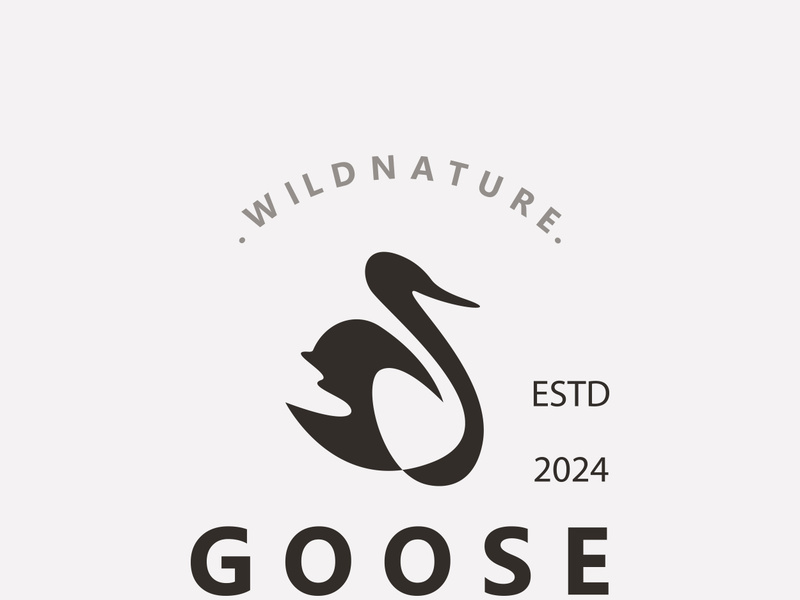 Animal Goose bird nature logo with modern style inspiration. premium design