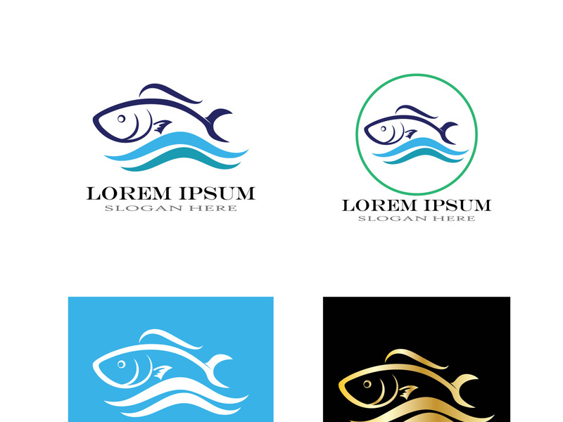 Fish logo template. Creative vector symbol