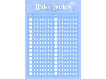 Water drinking tracker creative planner page design preview picture