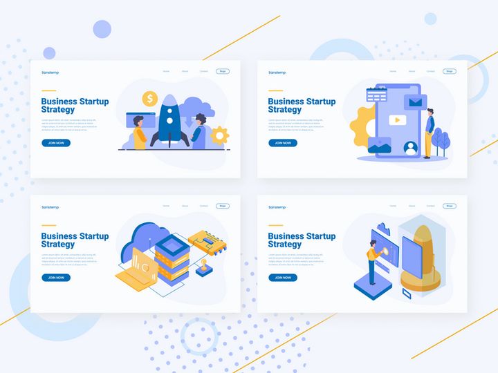 Business Startup Website Illustration Header