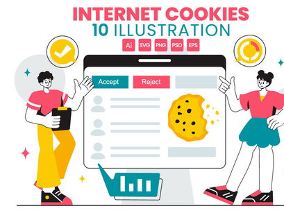 10 Internet Cookies Technology Illustration