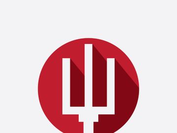 Red Trident logo icon design template preview picture