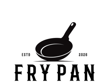 frying pan and spatula logo, kitchen cooking equipment, for business, company, restaurant preview picture