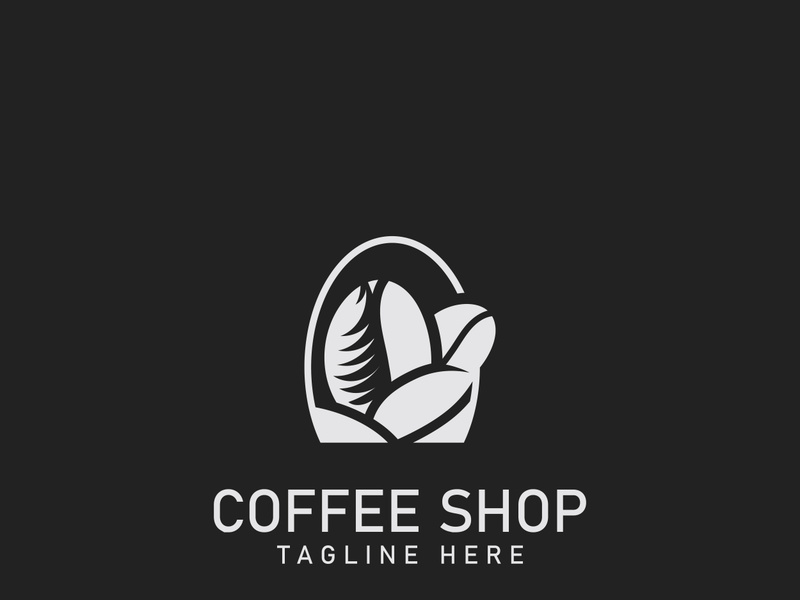Coffee Shop logo minimalist and simple hipster with cup outline vintage style