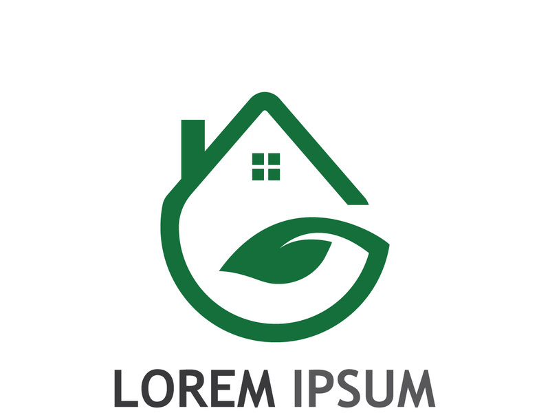 Natural green leaf logo.