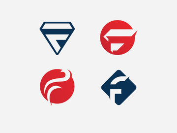 F letter Logo template vector  initials sign preview picture