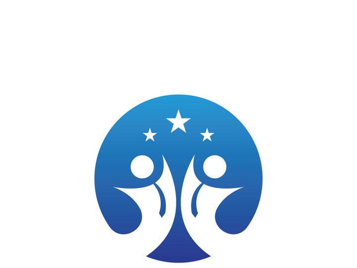 People star logo design to achieve a success or dream.