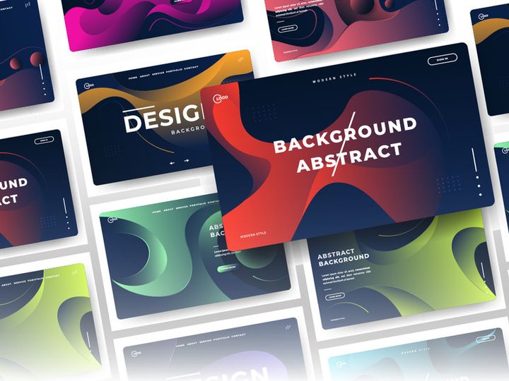 Modern abstract gradient wavy geometric background