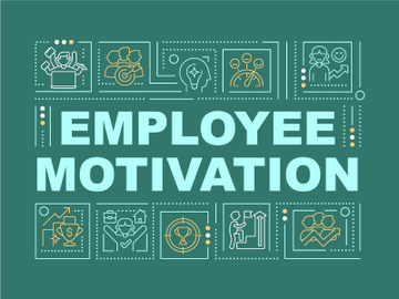 Worker motivation word concepts dark green banner preview picture