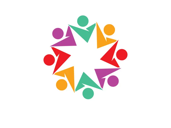 community logo design colorful with  logo vector icon