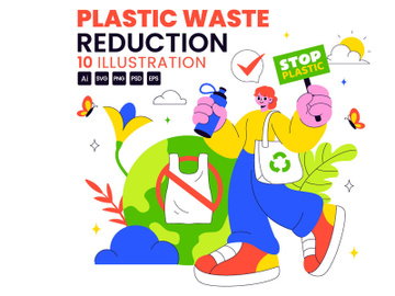 10 Plastic Waste Reduction Illustration preview picture