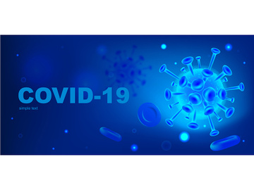Coronavirus cell realistic vector banner template preview picture