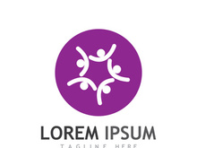 Community of people logo design with creative idea.