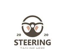 Steering wheel logo automotive car design garage auto repair workshop illustration