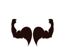 Arm muscle silhouette logo biceps icon vector illustration