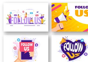 16 Follow Us and Like Illustration