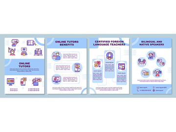 Online tutors bemefits brochure template preview picture