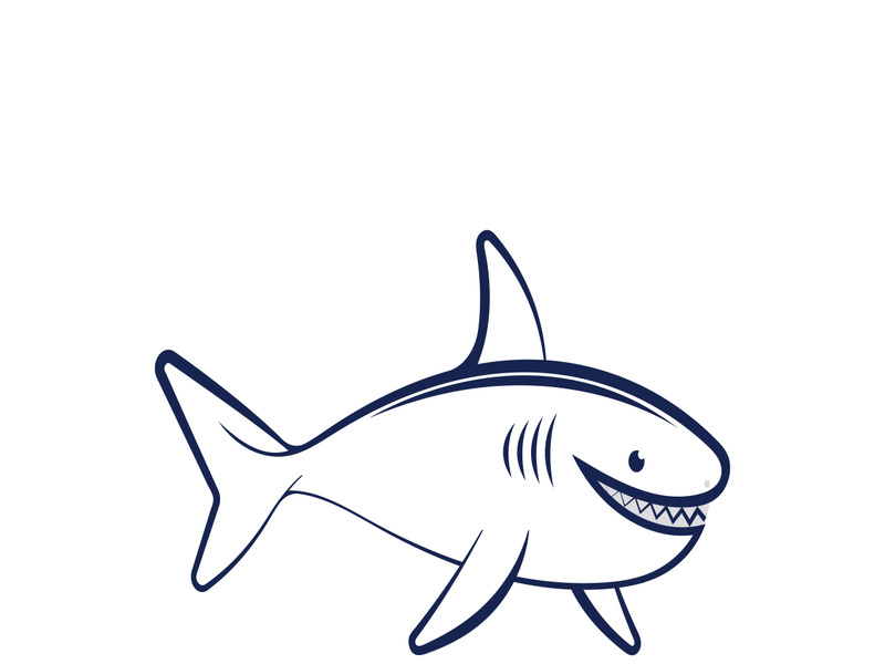 Shark illustration logo template vector